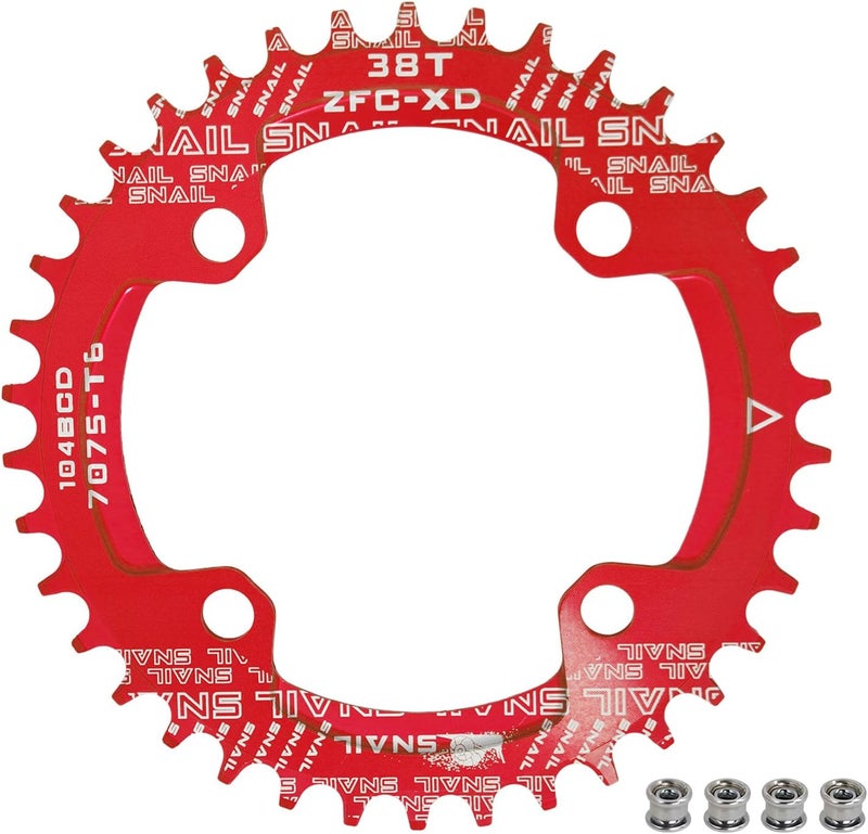 BESNIN Chainring 104 BCD Chainring 30T 32T 34T 36T 38T 40T 42T 44T 46T 48T 50T 52T Narrow Wide Tooth Round Chainring for 7/8/9/10/11/12 Speed MTB BMX Road Bike - Image 1